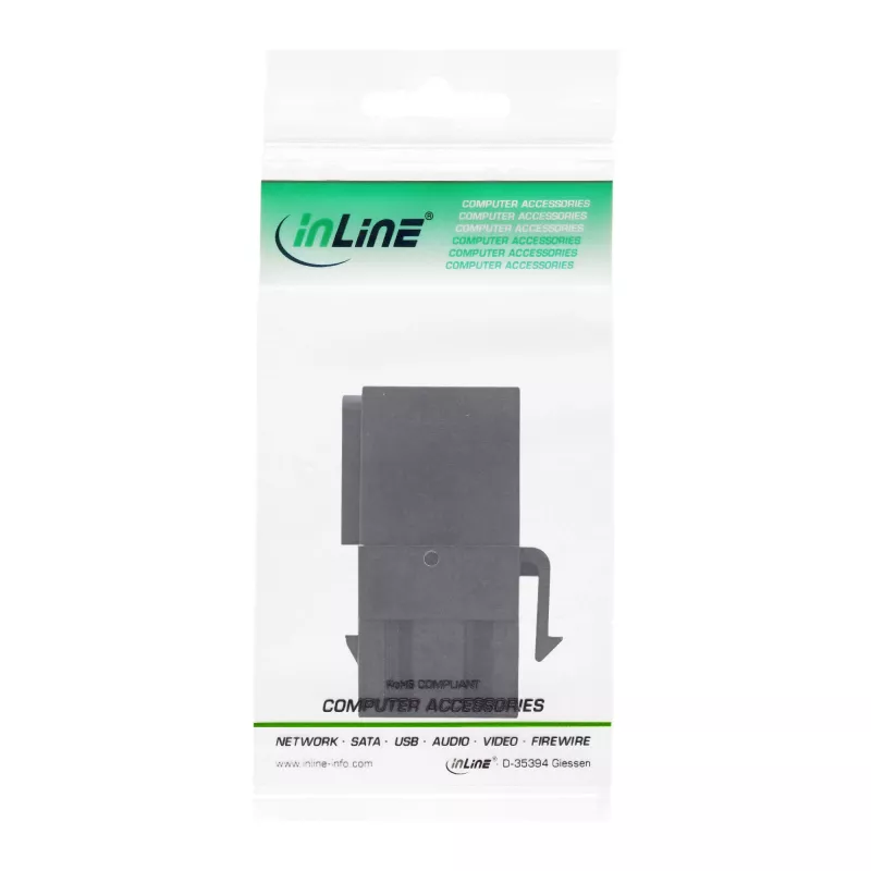 InLine USB 3.1 Snap-In module, USB-A F/F, 90° angled, black housing
