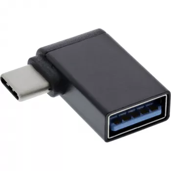 InLine USB 3.2 Gen.2 Adapter, USB-C male to USB-A female angled 90° OTG