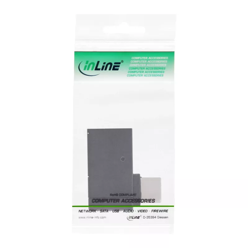 InLine USB 3.2 Gen.2 Adapter, USB-C male to USB-A female angled 90° OTG