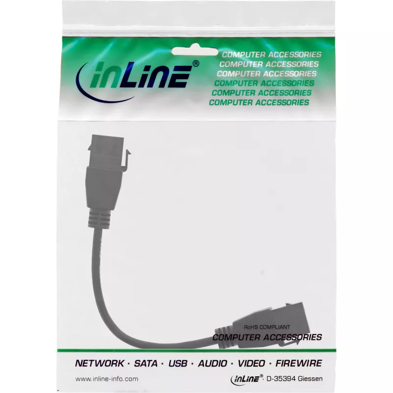 InLine USB 3.2 Gen1 2x keystone adapter cable, 2x USB A keystone socket, 0.2m