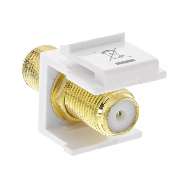 InLine Keystone installation adapter, for satellite cable, 2x F sockets, white
