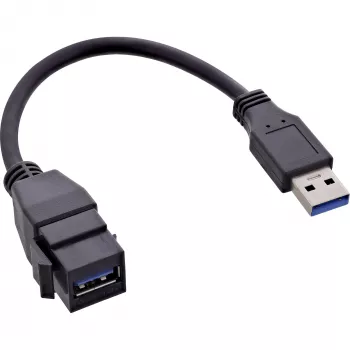 USB 3.2 Gen1 Adapter Cable InLine 76206C 0.2m USB A Male Keystone Female