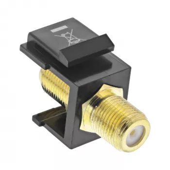 InLine Keystone installation adapter, for satellite cable, 2x F sockets, black