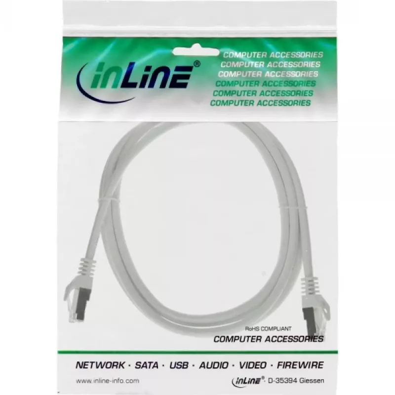 InLine Patch Cable SF/UTP Cat.5e white 0.3m