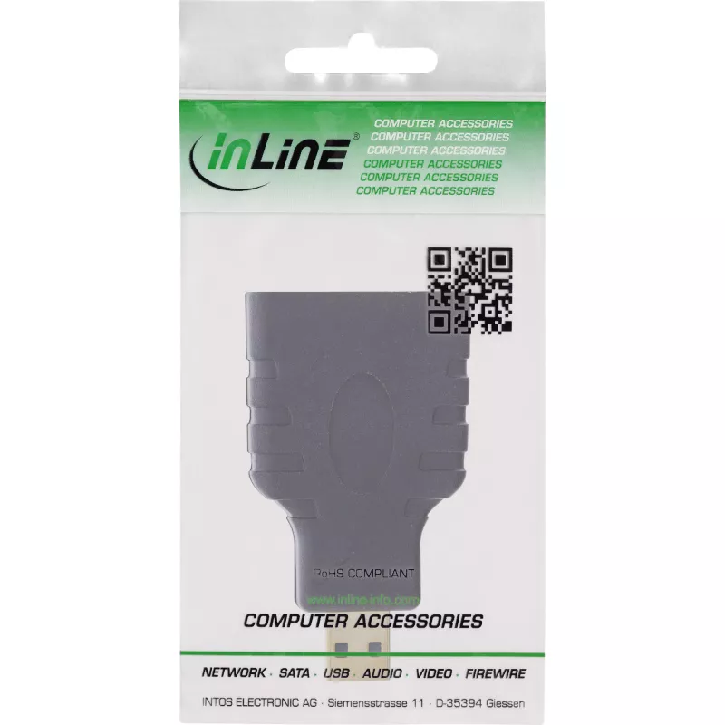 InLine HDMI Adapter HDMI A female / HDMI D male, 4K/60Hz, gold plated