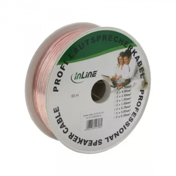 InLine Speaker Cable 2x 0.75mm² CCA transparent 50m