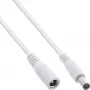 InLine DC extension cable, DC plug/socket 5.5x2.1mm, white, 5m
