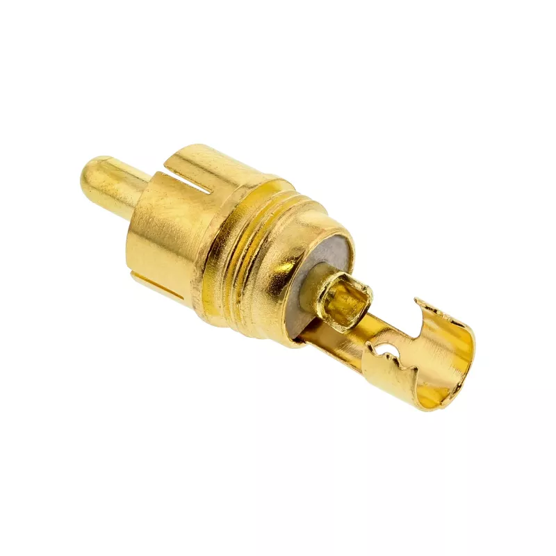 InLine RCA metal male plug for soldering, silver, white ring, for 6mm cable