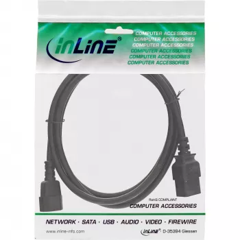 InLine Power adapter cable, IEC-60320 C14 to C19, 3x1.5mm², max. 10A, 3m