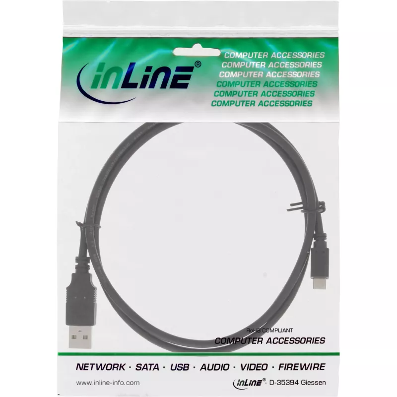 InLine Micro USB 2.0 Fast-charge Cable USB Type A male / Micro-B male, 1.8m