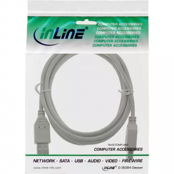 USB 2.0 Extension Cable Type A male/female InLine 34602X beige 2m
