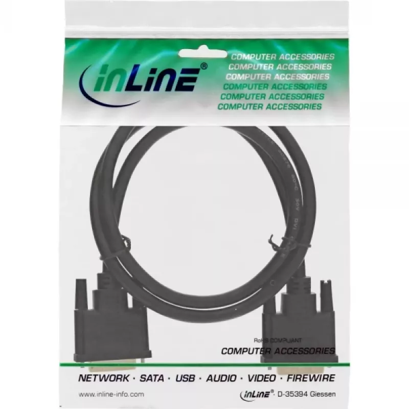 DVI-D Cable Premium 24+1 male / male Dual Link gold plated 1m InLine 17771P