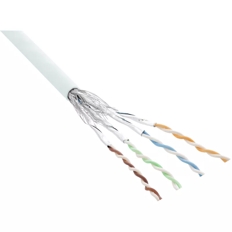 Patch Cable InLine S/FTP PiMF Cat.6 AWG27 PVC CU 100 m, white