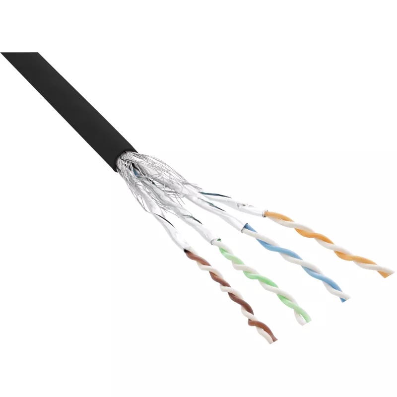 InLine Patch Cable S/FTP PiMF Cat.6 black AWG27 PVC CU 100m