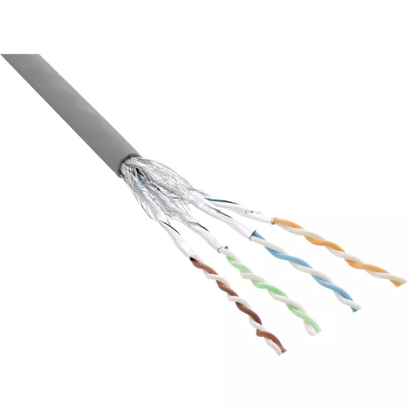 InLine Patch Cable S/FTP PiMF Cat.6 grey AWG27 PVC CU 100m