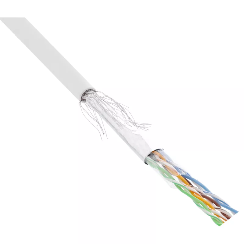 InLine Patch Cable SF/UTP Cat.5e AWG26 CCA PVC white 100m
