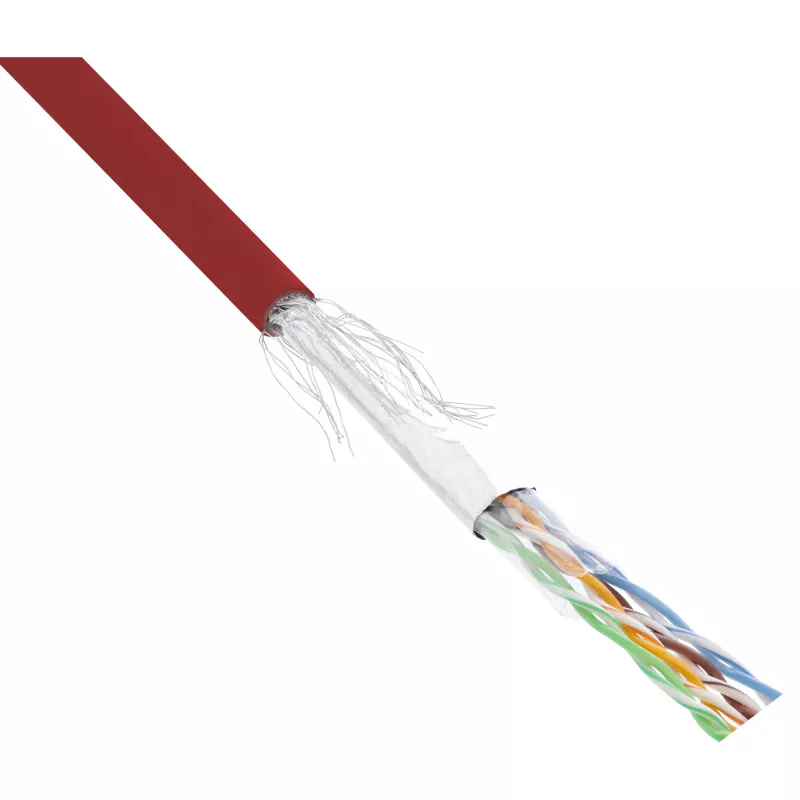InLine Patch Cable SF/UTP Cat.5e AWG26 CCA PVC red 100m
