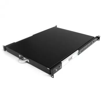 StarTech.com 1U Sliding Server Rack Mount Keyboard Shelf Tray, 55lbs (25Kg), 22in (55cm) Deep Steel Pull Out Drawer for 19 inch AV, Network Equipment Rack