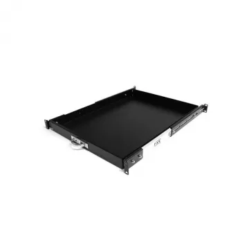 StarTech.com 1U Sliding Server Rack Mount Keyboard Shelf Tray, 55lbs (25Kg), 22in (55cm) Deep Steel Pull Out Drawer for 19 inch AV, Network Equipment Rack