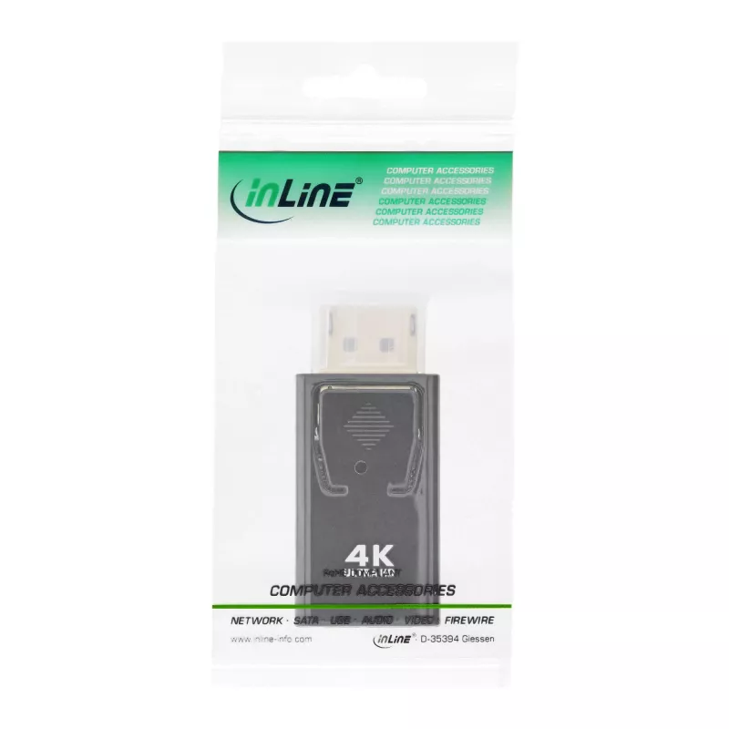 InLine converter DisplayPort male / HDMI female, 4K/60Hz, with audio