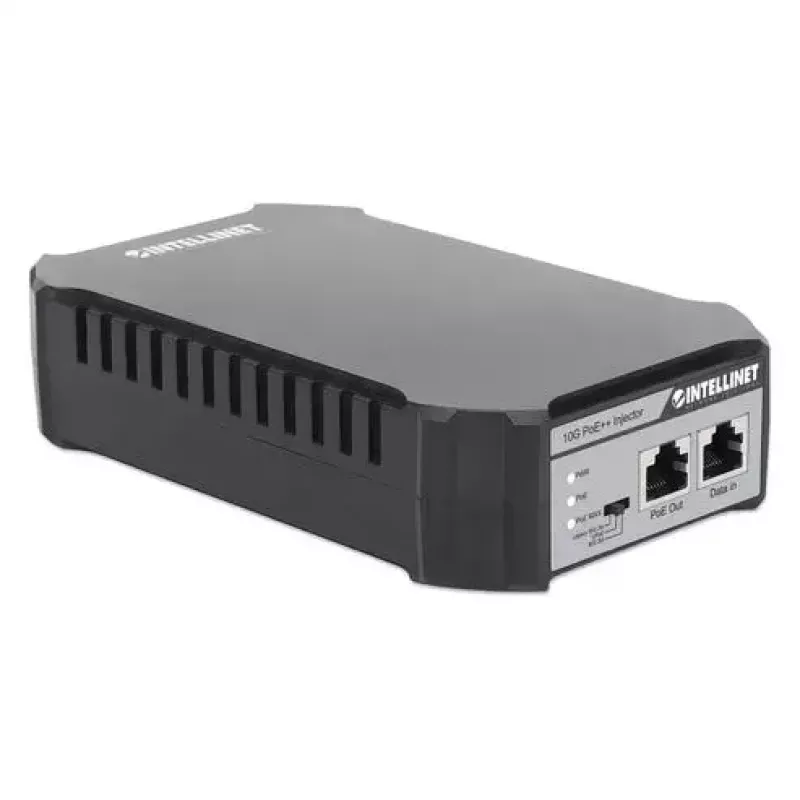 Intellinet 10G PoE++ Injector One 95 W Port, IEEE 802.3bt (4PPoE) Compliant, Metal Housing, Wall-mount Option