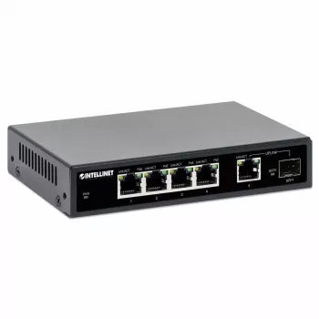 Intellinet 5-Port Gigabit Ethernet PoE+ Switch with SFP Port 91W Power Budget