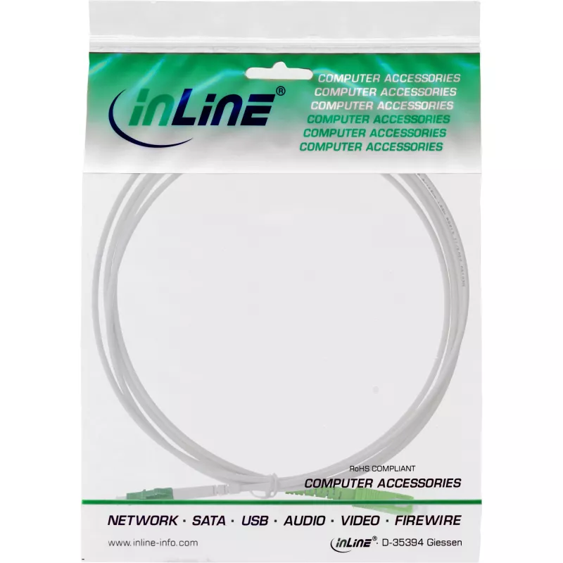 Fiber optical simplex cable InLine LC/APC (8°) to SC/APC (8°) 9/125µm OS2, 40 m