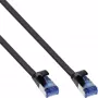 InLine Patch cable flat, U/FTP, Cat.6A, TPE halogen-free, black, 7.5m