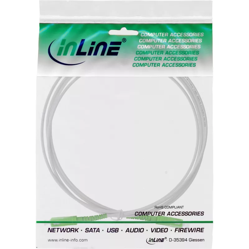 InLine Fiber Optical Simplex Cable, FTTH, SC/APC8° to SC/APC8° 9/125µm OS2 2m