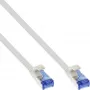 InLine Patch cable flat, U/FTP, Cat.6A, TPE halogen-free, white, 20m