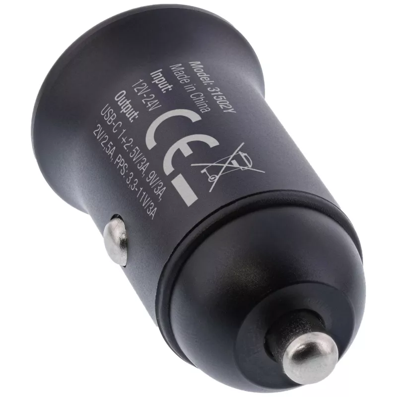 InLine USB car power adapter power delivery, 2x USB-C, black