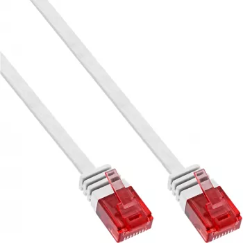 InLine Flat Ultraslim Patch Cable U/UTP Cat.6 Gigabit ready white 2m