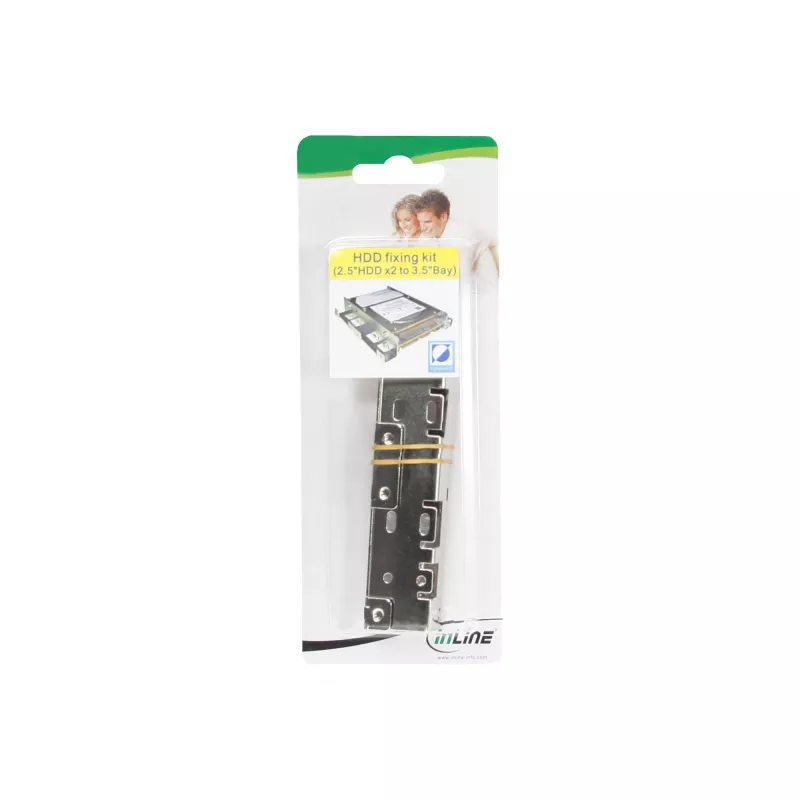 InLine Two 2.5 inch HDD / SSD to 3.5 inch size bracket kit only bracket and screws