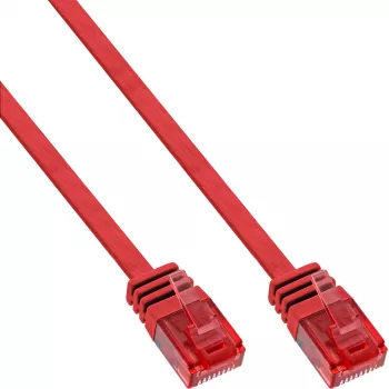InLine Flat Ultraslim Patch Cable U/UTP Cat.6 Gigabit ready red 10m