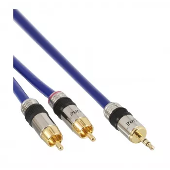 InLine Audio Cable Premium 2x RCA male / 3.5mm male gold plated 7m