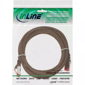 InLine Patch Cable S/FTP PiMF Cat.6 250MHz PVC copper brown 25m