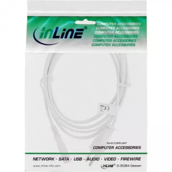 InLine power cable, Euro male / Euro8 male, white, 1.5m