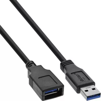 InLine USB 3.0 Cable Extension A Male/Female Black 1m 5 Gbit/s