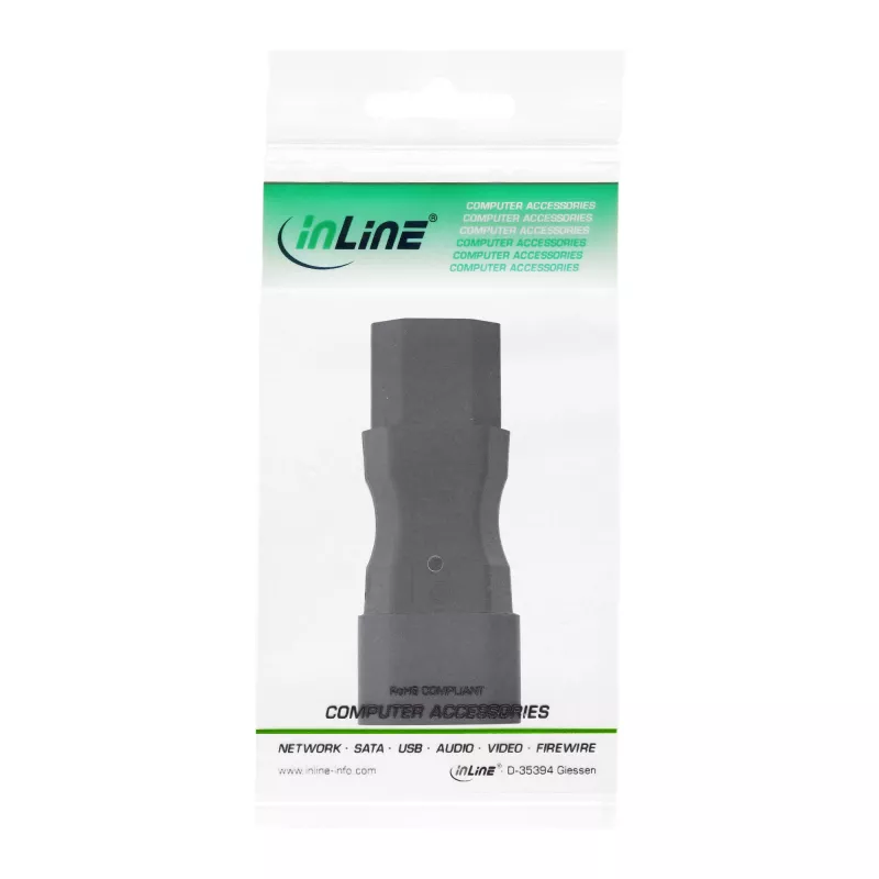 InLine Power supply adapter IEC 60320 C14 / C13, 3-pin, cold device units
