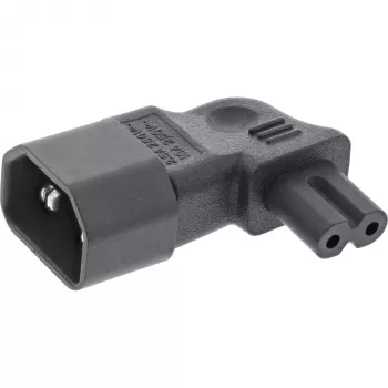 InLine Power supply adapter IEC 60320 C14 / C7, left/right angled, 3pin to 2pin