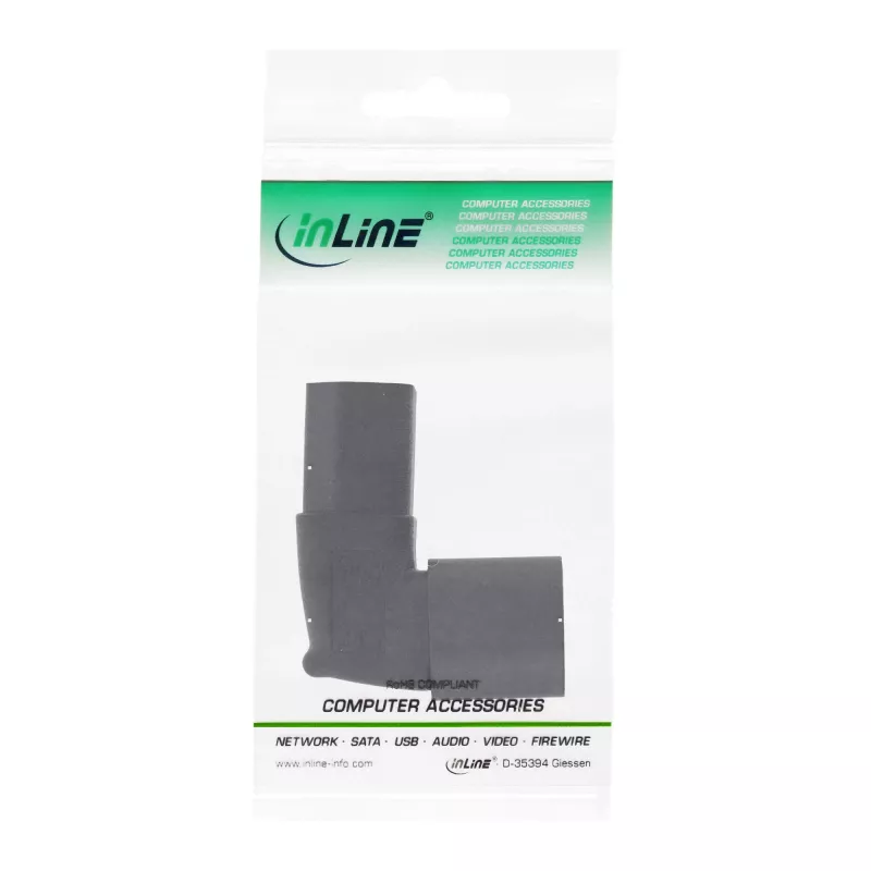 InLine Power supply adapter IEC 60320 C14/C13, up/down angled, 3pin. IEC device