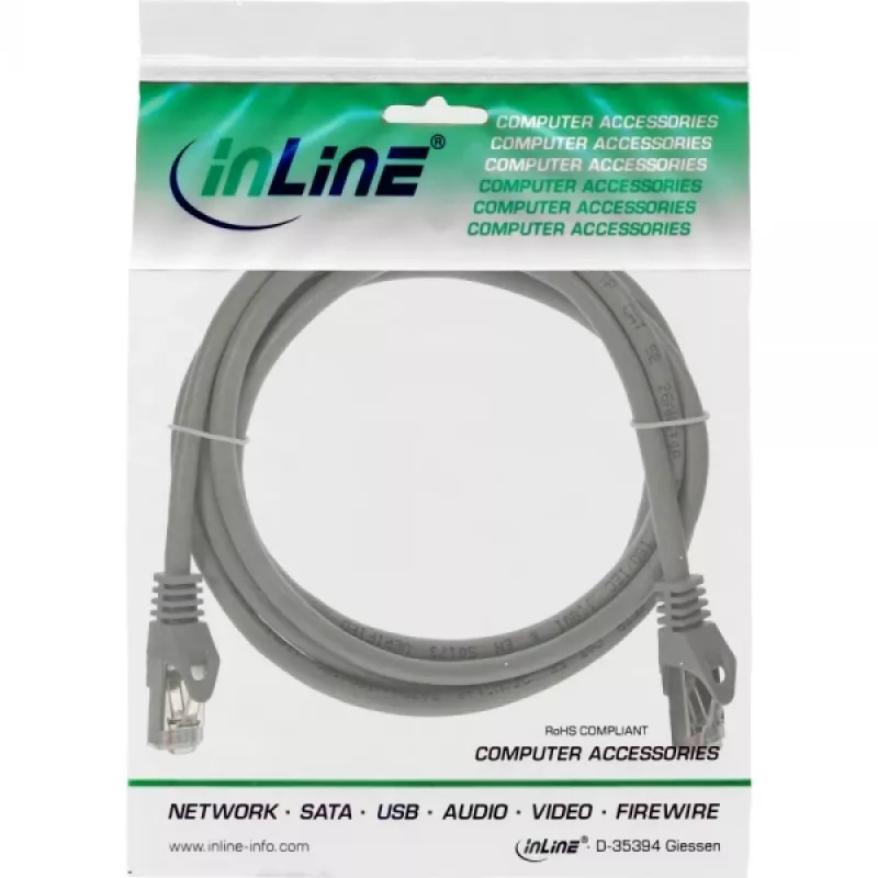 InLine Patch Cable F/UTP Cat.5e grey 1.5m