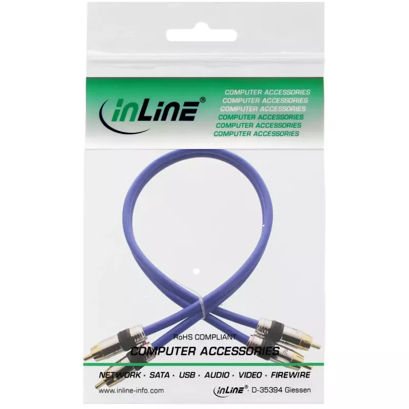 InLine Premium RCA Audio Cable 2x RCA male / male gold plated 20m