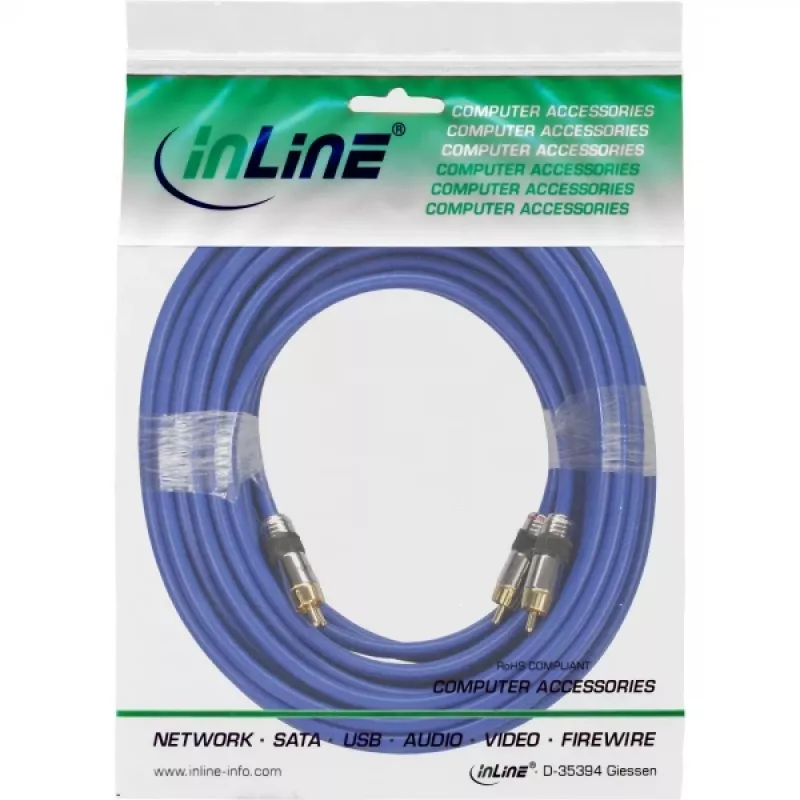 InLine Premium RCA Audio Cable 2x RCA male / male gold plated 10m