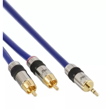 InLine Audio Cable Premium 2x RCA male / 3.5mm male gold plated 10m