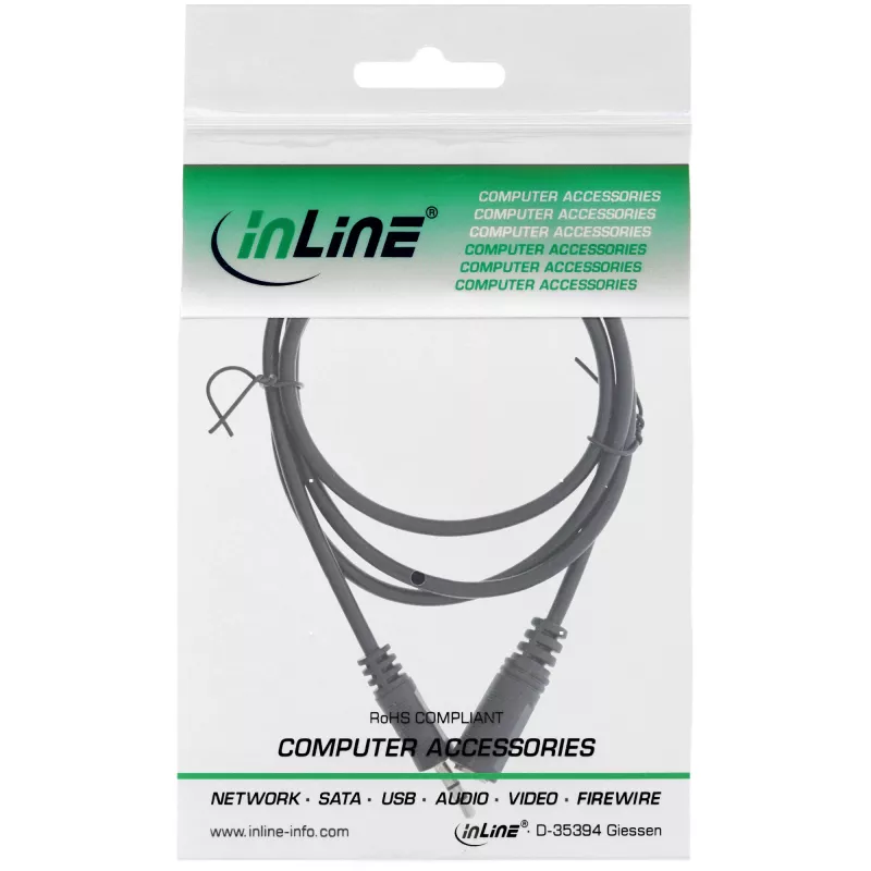 InLine Audio Cable 3.5mm Stereo male / female 2m