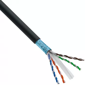 InLine Patch cable, U/UTP, Cat.6A, halogen-free, AWG23 copper, black 40m