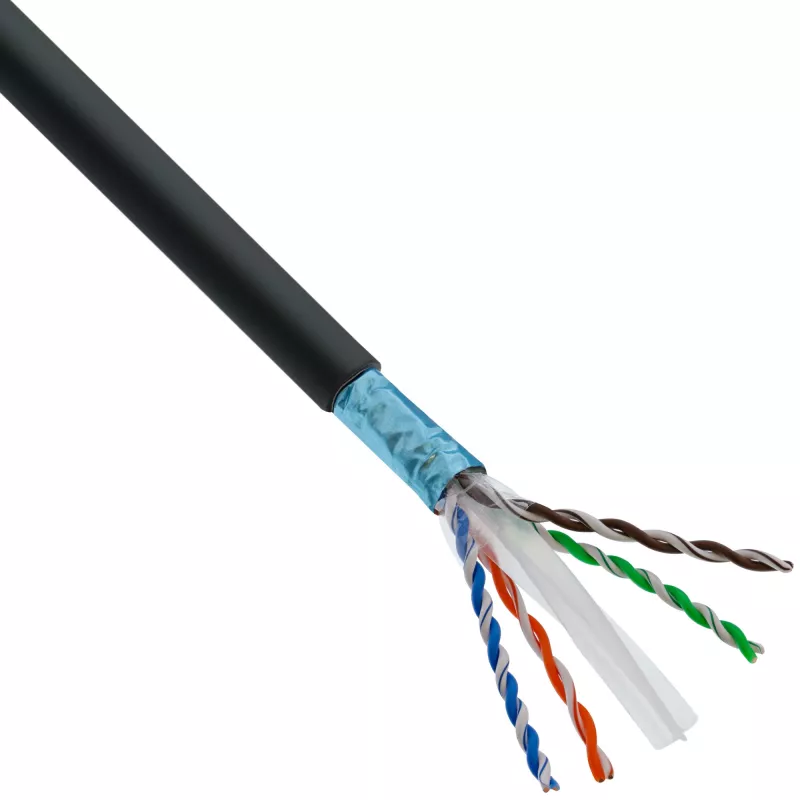 InLine Patch cable, U/UTP, Cat.6A, halogen-free, AWG23 copper, black 40m