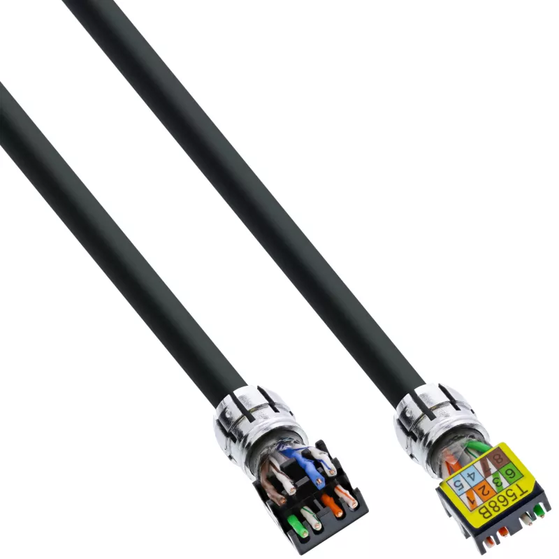 InLine Patch cable, U/UTP, Cat.6A, halogen-free, AWG23 copper, black 40m