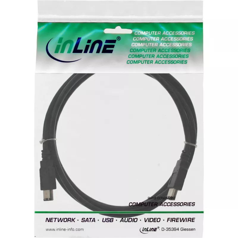 InLine FireWire 400 1394 Cable 6 Pin male / male 3m